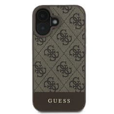 Guess GUESS etui za IPHONE 16 Plus GUHCP16MG4GLBR (PC/TPU 4G PU Bottom Stripe) rjav