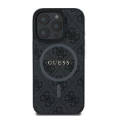 Guess GUESS etui za IPHONE 16 Pro združljiv z MagSafe GUHMP16LG4GFRK (PU 4G Ring Classic Logo) črn