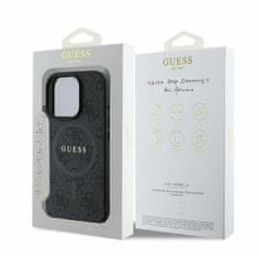 Guess GUESS etui za IPHONE 16 Pro združljiv z MagSafe GUHMP16LG4GFRK (PU 4G Ring Classic Logo) črn