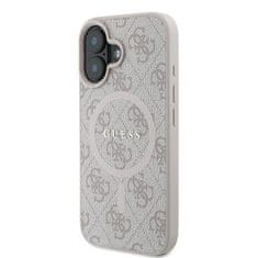 Guess GUESS etui za IPHONE 16 Plus, združljiv z MagSafe GUHMP16MG4GFRP (PU 4G Ring Classic Logo) roza