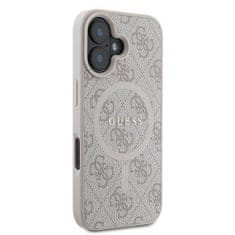 Guess GUESS etui za IPHONE 16 Plus, združljiv z MagSafe GUHMP16MG4GFRP (PU 4G Ring Classic Logo) roza