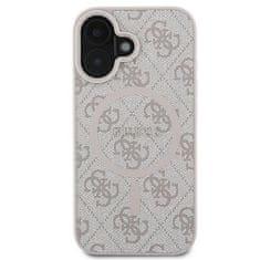 Guess GUESS etui za IPHONE 16 Plus, združljiv z MagSafe GUHMP16MG4GFRP (PU 4G Ring Classic Logo) roza