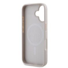 Guess GUESS etui za IPHONE 16 Plus, združljiv z MagSafe GUHMP16MG4GFRP (PU 4G Ring Classic Logo) roza