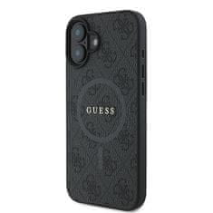 Guess GUESS etui za IPHONE 16 Plus, združljiv z MagSafe GUHMP16MG4GFRK (PU 4G Ring Classic Logo), črn