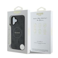 Guess GUESS etui za IPHONE 16 Plus, združljiv z MagSafe GUHMP16MG4GFRK (PU 4G Ring Classic Logo), črn