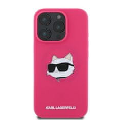 Karl Lagerfeld KARL LAGERFELD etui za IPHONE 16 Pro Max združljiv z MagSafe KLHMP16XSCHPPLF (Sil Choupette Head Print) fuksija