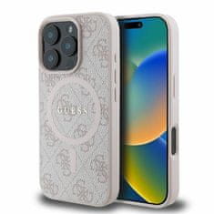 Guess GUESS etui za IPHONE 16 Pro združljiv z MagSafe GUHMP16LG4GFRP (PU 4G Ring Classic Logo) roza