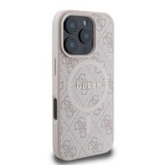 Guess GUESS etui za IPHONE 16 Pro združljiv z MagSafe GUHMP16LG4GFRP (PU 4G Ring Classic Logo) roza