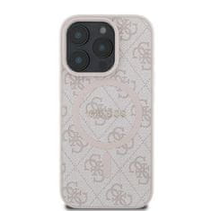 Guess GUESS etui za IPHONE 16 Pro združljiv z MagSafe GUHMP16LG4GFRP (PU 4G Ring Classic Logo) roza