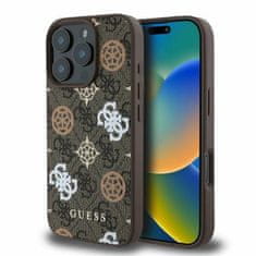 Guess GUESS etui za IPHONE 16 Pro Max, združljiv z MagSafe GUHMP16XP4PWPW (PU Peony on 4G Background), rjav