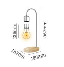 OEM Nočna svetilka / namizna svetilka z magnetno levitacijo + indukcijski polnilec Art Deco srebrna FB6A