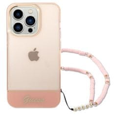 Guess GUESS etui za IPHONE 14 Pro GUHCP14LHGCOHP (IML Electro Cam w. Strap Translucent) roza