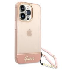 Guess GUESS etui za IPHONE 14 Pro GUHCP14LHGCOHP (IML Electro Cam w. Strap Translucent) roza