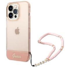 Guess GUESS etui za IPHONE 14 Pro GUHCP14LHGCOHP (IML Electro Cam w. Strap Translucent) roza