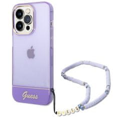 Guess GUESS etui za IPHONE 14 Pro GUHCP14LHGCOHU (IML Electro Cam w. Strap Translucent) vijolična