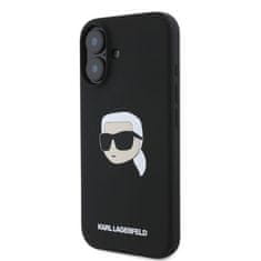 Karl Lagerfeld KARL LAGERFELD etui za IPHONE 16 združljiv z MagSafe KLHMP16SSKHPPLK (Sil KL Head Print) black