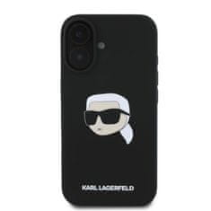 Karl Lagerfeld KARL LAGERFELD etui za IPHONE 16 združljiv z MagSafe KLHMP16SSKHPPLK (Sil KL Head Print) black