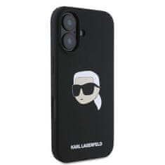 Karl Lagerfeld KARL LAGERFELD etui za IPHONE 16 združljiv z MagSafe KLHMP16SSKHPPLK (Sil KL Head Print) black