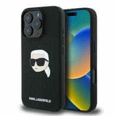 Karl Lagerfeld KARL LAGERFELD etui za IPHONE 16 Pro združljiv z MagSafe KLHMP16LSKHPPLK (Sil KL Head Print) black