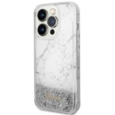 Guess GUESS etui za IPHONE 14 Pro GUHCP14LLCSGSGH (Liquid Glitter Marble) bela