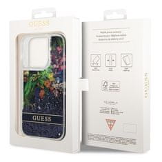 Guess GUESS etui za IPHONE 14 Pro GUHCP14LLFLSB (Flower Liquid Glitter), modri