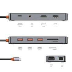 WiWU WiWU - HUB 11v1 CB011 Type-C za USB3.0x3+USB2.0x1+SD/TF(2.0)+HDMIx1+RJ45+VGA+PD+Audio