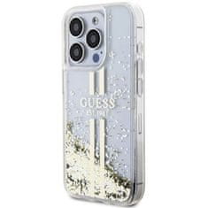 Guess GUESS etui za IPHONE 15 Pro GUHCP15LLFCSEGT (Liquid Glitter Gold Stripes) prozoren