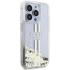 Guess GUESS etui za IPHONE 15 Pro GUHCP15LLFCSEGT (Liquid Glitter Gold Stripes) prozoren