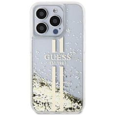 Guess GUESS etui za IPHONE 15 Pro GUHCP15LLFCSEGT (Liquid Glitter Gold Stripes) prozoren