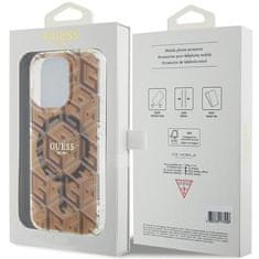 Guess GUESS etui za IPHONE 15 Pro Max združljiv z MagSafe GUHMP15XHGCUSTGW za iPhone 15 Pro Max (združljiv z Magsafe / IML GCUBE / brown)