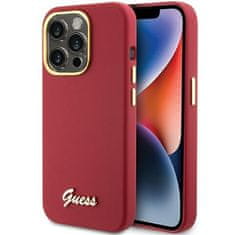 Guess GUESS etui za IPHONE 15 Pro GUHCP15LSMBSLM (Silikonski napis, kovinski logotip in okvir) magenta