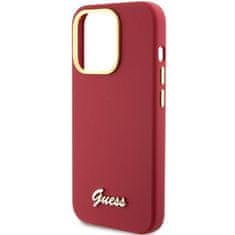 Guess GUESS etui za IPHONE 15 Pro GUHCP15LSMBSLM (Silikonski napis, kovinski logotip in okvir) magenta