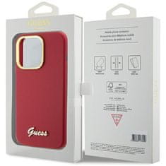 Guess GUESS etui za IPHONE 15 Pro GUHCP15LSMBSLM (Silikonski napis, kovinski logotip in okvir) magenta