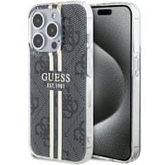 Guess GUESS etui za IPHONE 15 Pro GUHCP15LH4PSEGK (4G Gold Stripe) črn