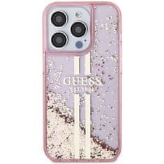 Guess GUESS etui za IPHONE 15 Pro Max GUHCP15XLFCSEGP (Liquid Glitter Gold Stripes) roza