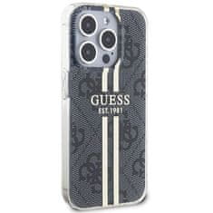 Guess GUESS etui za IPHONE 15 Pro GUHCP15LH4PSEGK (4G Gold Stripe) črn