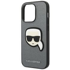 Karl Lagerfeld KARL LAGERFELD etui za IPHONE 14 Pro Max KLHCP14XSAPKHG (Saffiano With Karl Head Patch) srebrn