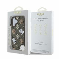 Guess GUESS etui za IPHONE 16, združljiv z MagSafe GUHMP16SP4PWPW (PU Peony on 4G Background), rjav