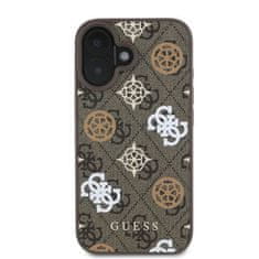 Guess GUESS etui za IPHONE 16, združljiv z MagSafe GUHMP16SP4PWPW (PU Peony on 4G Background), rjav