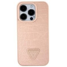 Guess GUESS etui za IPHONE 13 / 14 / 15 GUHCP15SPCRTHCP (Croco Triangle Metal Logo) roza