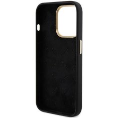 Guess GUESS etui za IPHONE 15 Pro GUHCP15LSMBSLK (Silikonski napis s kovinskim logotipom in okvirjem), črno