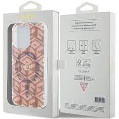 Guess GUESS etui za IPHONE 15 Pro združljiv z MagSafe GUHMP15LHGCUSTGP (IML GCUBE) roza