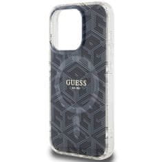 Guess GUESS etui za IPHONE 15 Pro Max združljiv z MagSafe GUHMP15XHGCUSTGK (IML GCUBE) črn