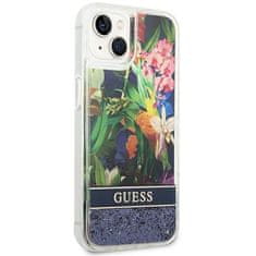 Guess GUESS etui za IPHONE 13 / 14 / 15 GUHCP14SLFLSB (Flower Liquid Glitter) blue