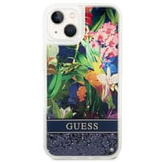 Guess GUESS etui za IPHONE 13 / 14 / 15 GUHCP14SLFLSB (Flower Liquid Glitter) blue