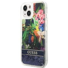 Guess GUESS etui za IPHONE 13 / 14 / 15 GUHCP14SLFLSB (Flower Liquid Glitter) blue