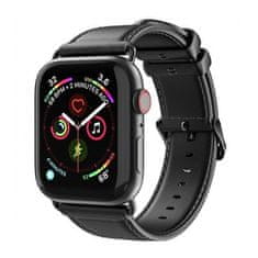 Dux Ducis DUX DUCIS YA usnjen trak za Apple Watch 42 / 44 / 45 / 49 mm črn