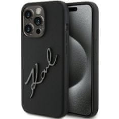 Karl Lagerfeld KARL LAGERFELD etui za IPHONE 15 Pro Max KLHCP15XSKSBMCK (Silikonski Karl Script Logo) črn