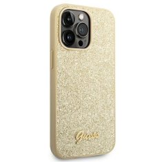 Guess GUESS etui za IPHONE 14 Pro Max GUHCP14XHGGSHD (Glitter Flakes Script Metal Logo) zlato