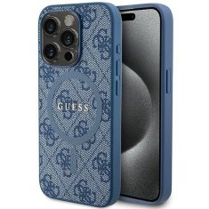 Guess GUESS etui za IPHONE 14 Pro Max združljiv z MagSafe GUHMP14XG4GFRB (4G Ring classic logo) modri